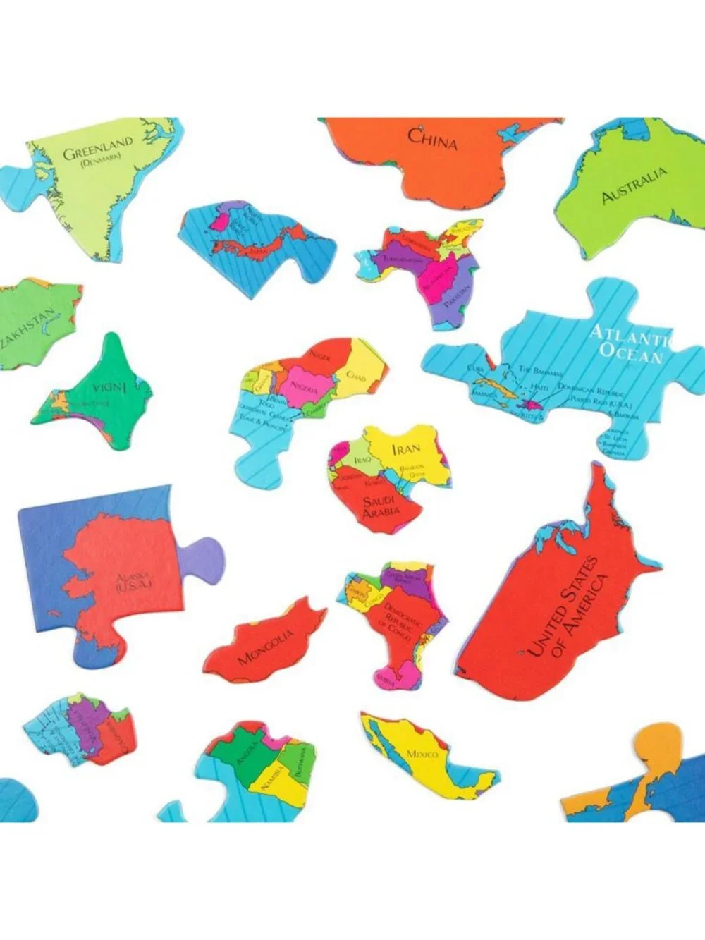 World Map Jigsaw Puzzle - 68 Pc Geography Game for Kids, Fun Educational Toy